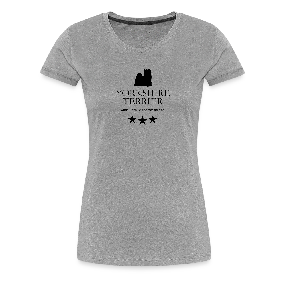Women’s Premium T-Shirt - Yorkshire Terrier - Alert, intelligent toy terrier... - Grau meliert
