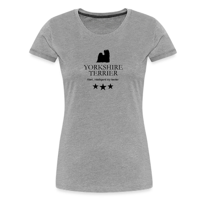 Women’s Premium T-Shirt - Yorkshire Terrier - Alert, intelligent toy terrier... - Grau meliert