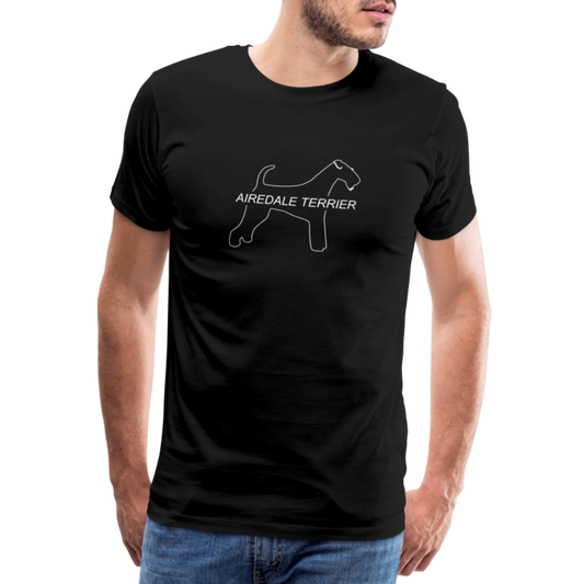 Männer Premium T-Shirt - Airedale Terrier Outline - Schwarz