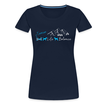 Women’s Premium T-Shirt - (Irish) Terrier Life Balance - Navy