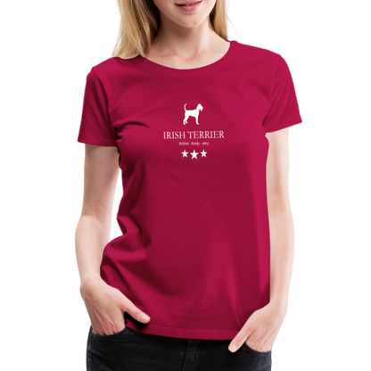 Women’s Premium T-Shirt - Irish Terrier - Active, lively, wiry... - dunkles Pink