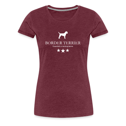 Women’s Premium T-Shirt - Border Terrier - Essentially a working terrier... - Bordeauxrot meliert