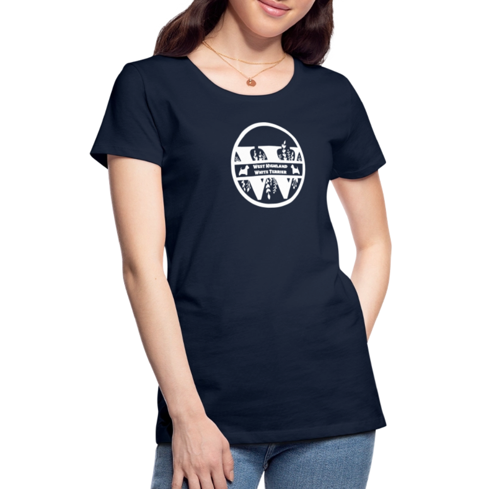 Women’s Premium T-Shirt - West Highland White Terrier - Monogramm - Navy