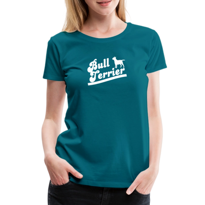 Women’s Premium T-Shirt - Bull Terrier-Schriftzug - Divablau