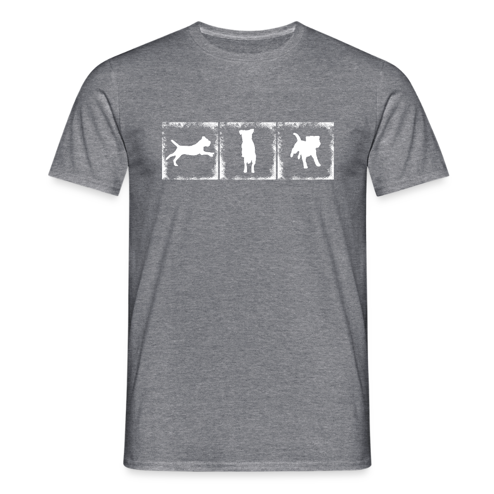 Border Terrier in action | Männer T-Shirt - Graphit meliert