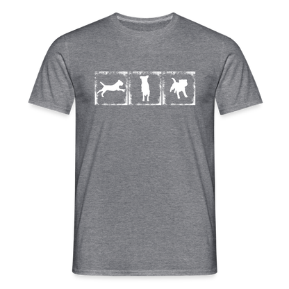 Border Terrier in action | Männer T-Shirt - Graphit meliert