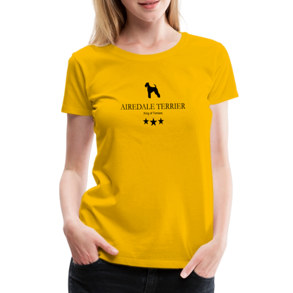 Women’s Premium T-Shirt - Airedale Terrier - King of terriers... - Sonnengelb