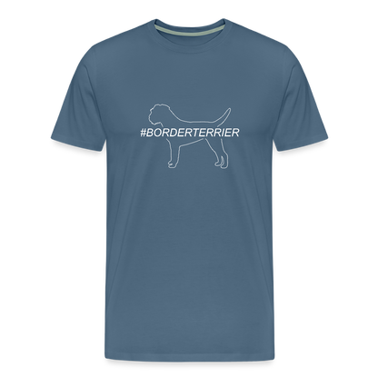 Männer Premium T-Shirt - Border Terrier - Hashtag - Blaugrau