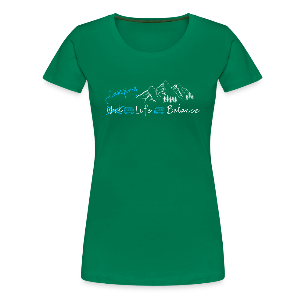 Women’s Premium T-Shirt - Camping Life Balance - Kelly Green