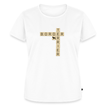 Border Terrier - Scrabble | Women’s Premium T-Shirt - Weiß