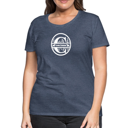 Women’s Premium T-Shirt - Cairn Terrier - Monogramm - Blau meliert