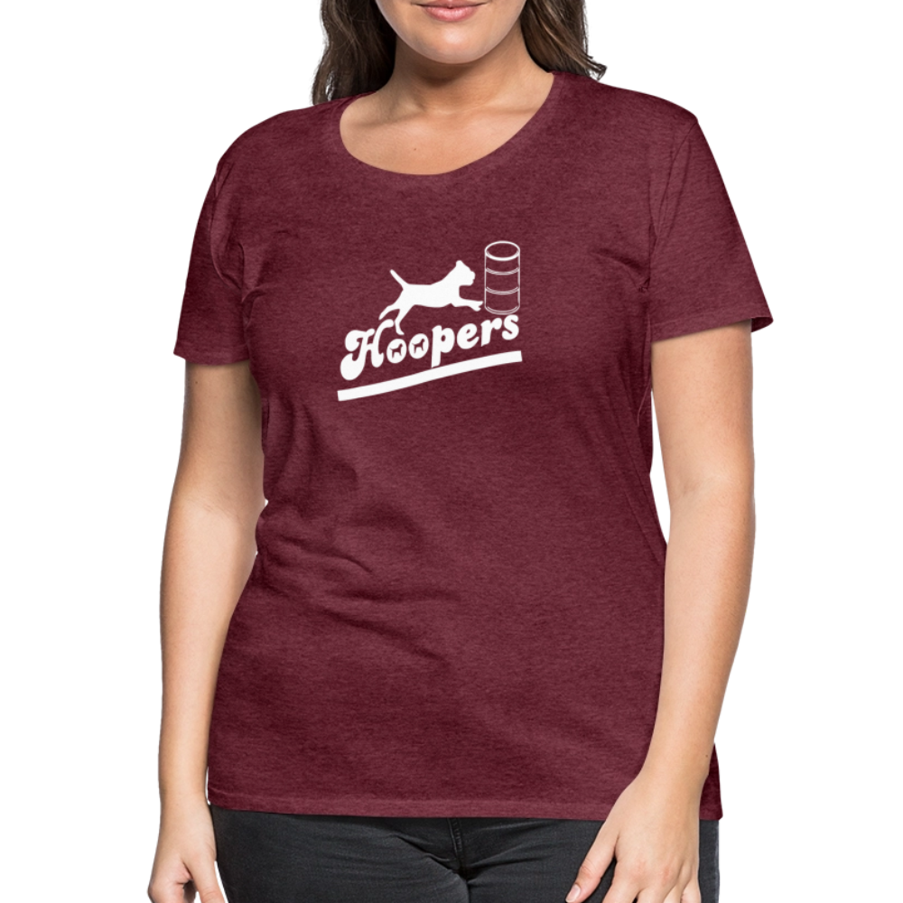 Women’s Premium T-Shirt - Hoopers mit Border Terrier - Bordeauxrot meliert