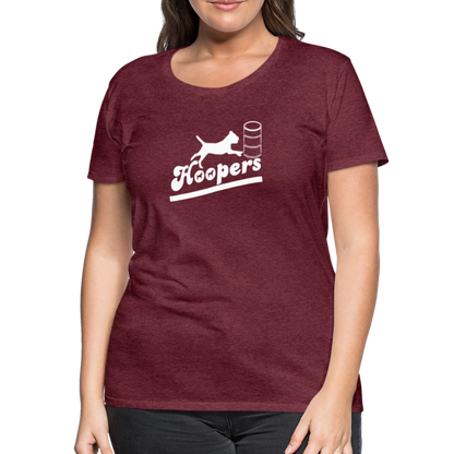 Women’s Premium T-Shirt - Hoopers mit Border Terrier - Bordeauxrot meliert