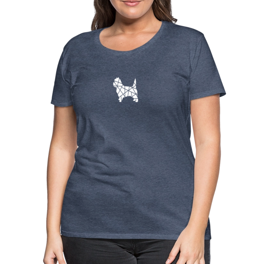 Women’s Premium T-Shirt - Cairn Terrier geometrisch - Blau meliert
