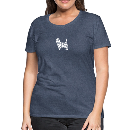 Women’s Premium T-Shirt - Cairn Terrier geometrisch - Blau meliert