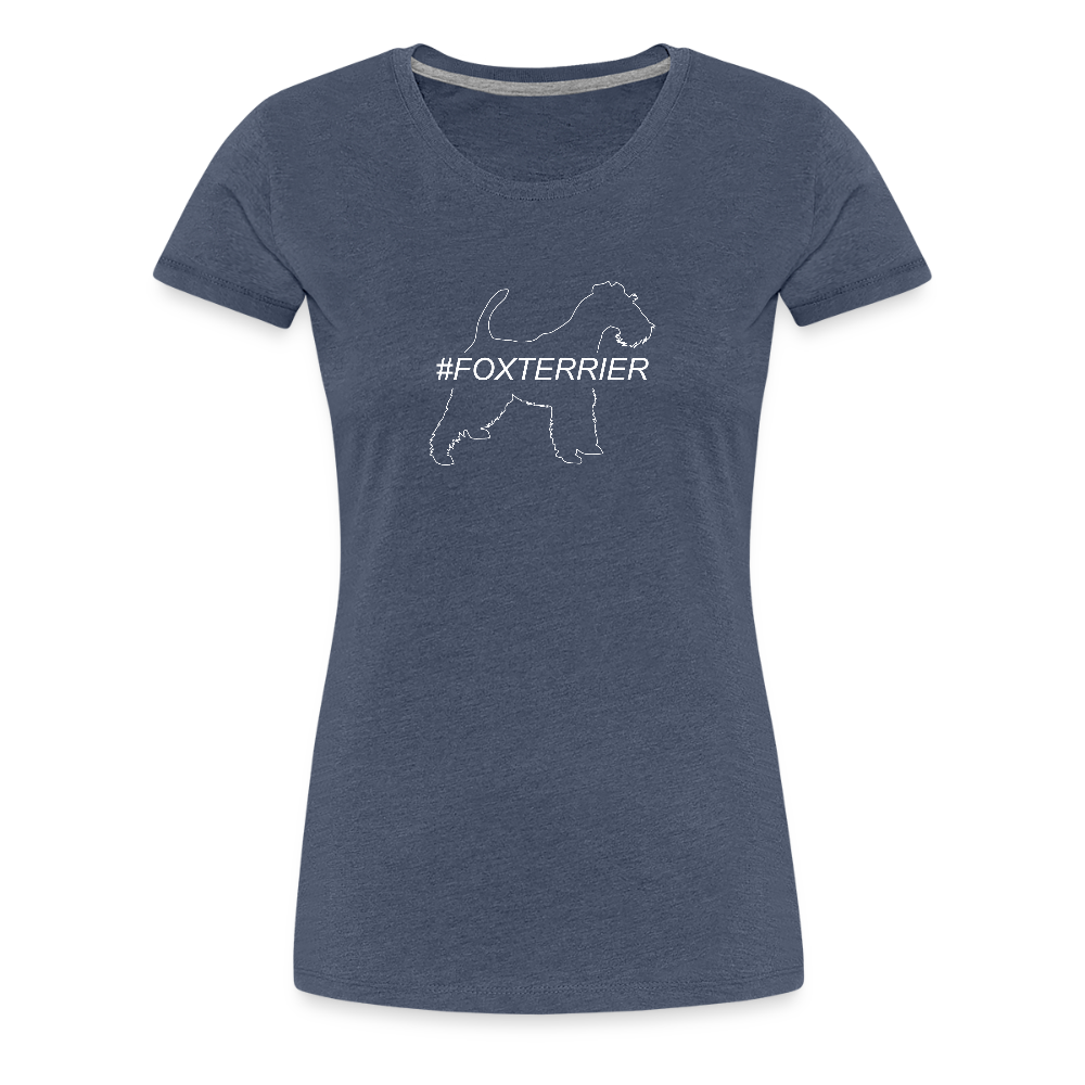 Women’s Premium T-Shirt - Foxterrier - Hashtag - Blau meliert