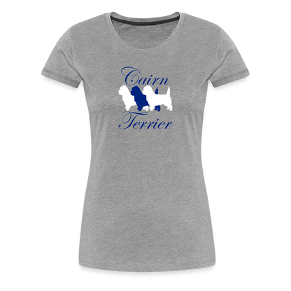 Women’s Premium T-Shirt - Cairn Terrier-Schriftzug - Grau meliert