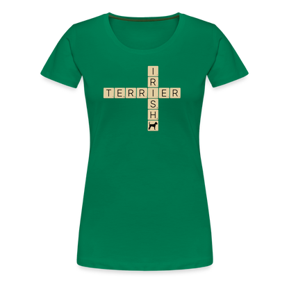 Irish Terrier - Scrabble | Women’s Premium T-Shirt - Kelly Green