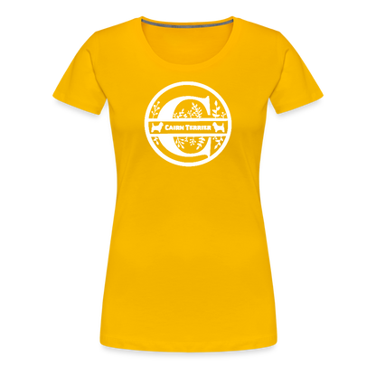 Women’s Premium T-Shirt - Cairn Terrier - Monogramm - Sonnengelb