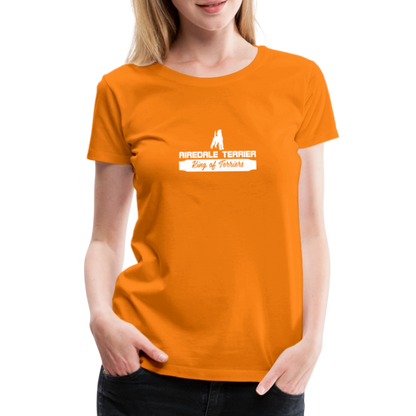 Frauen Premium T-Shirt - Airedale Terrier - King of terriers... - Orange