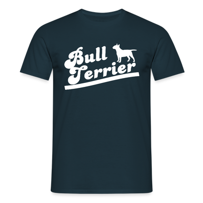 Bull Terrier-Schriftzug | Männer T-Shirt - Navy