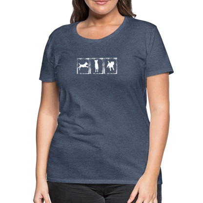 Women’s Premium T-Shirt - Border Terrier in action - Blau meliert