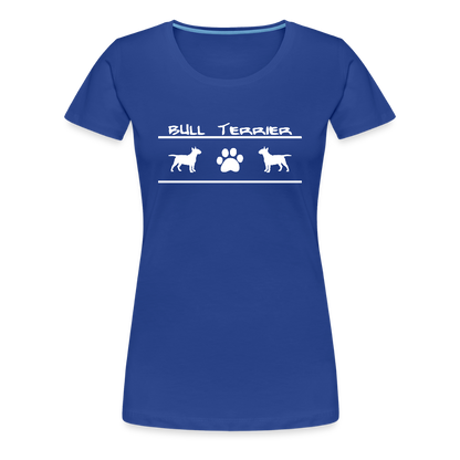 Women’s Premium T-Shirt - Bull Terrier-Schriftzug und Pfote - Königsblau
