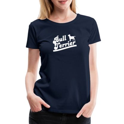 Women’s Premium T-Shirt - Bull Terrier-Schriftzug - Navy