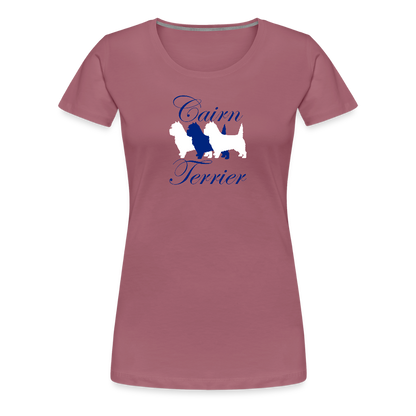 Women’s Premium T-Shirt - Cairn Terrier-Schriftzug - Malve