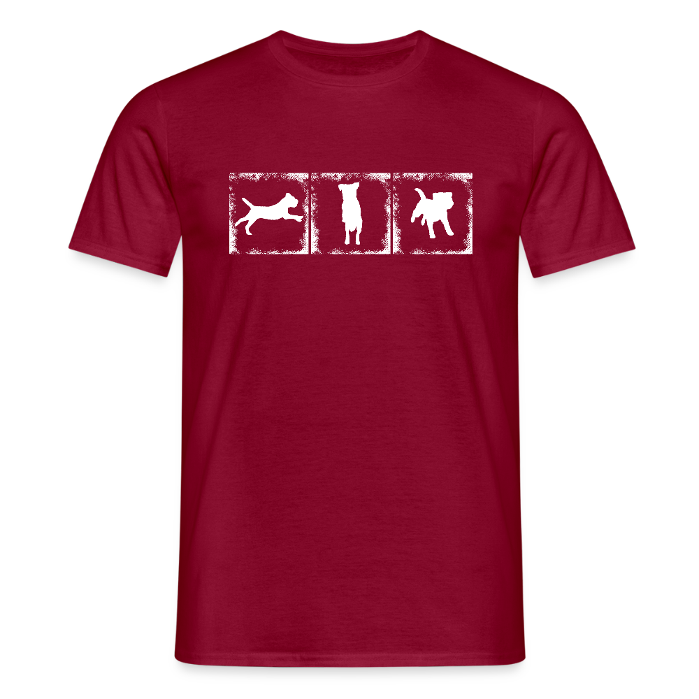 Border Terrier in action | Männer T-Shirt - Ziegelrot