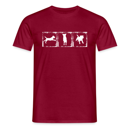 Border Terrier in action | Männer T-Shirt - Ziegelrot