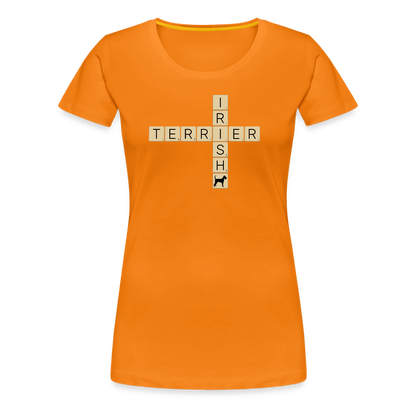 Irish Terrier - Scrabble | Women’s Premium T-Shirt - Orange