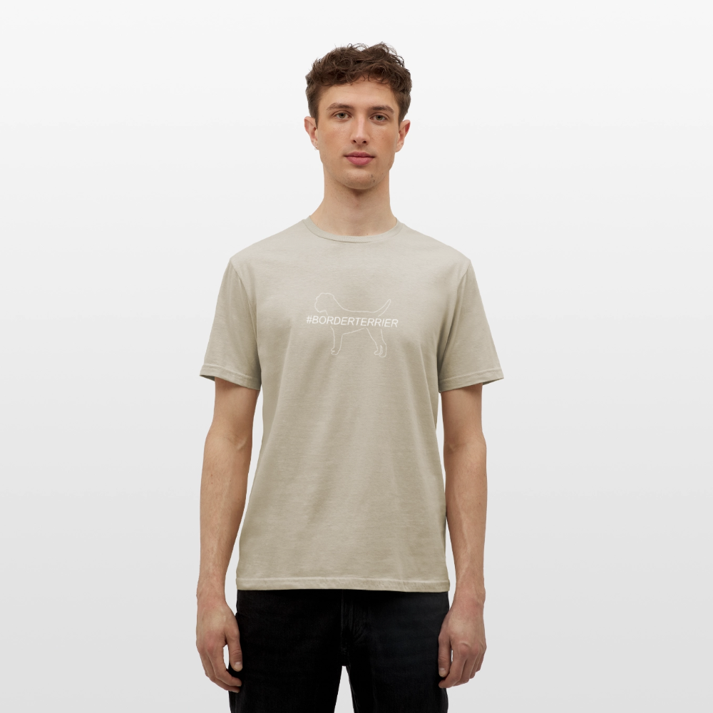 Border Terrier - Hashtag | Männer T-Shirt - Sandbeige