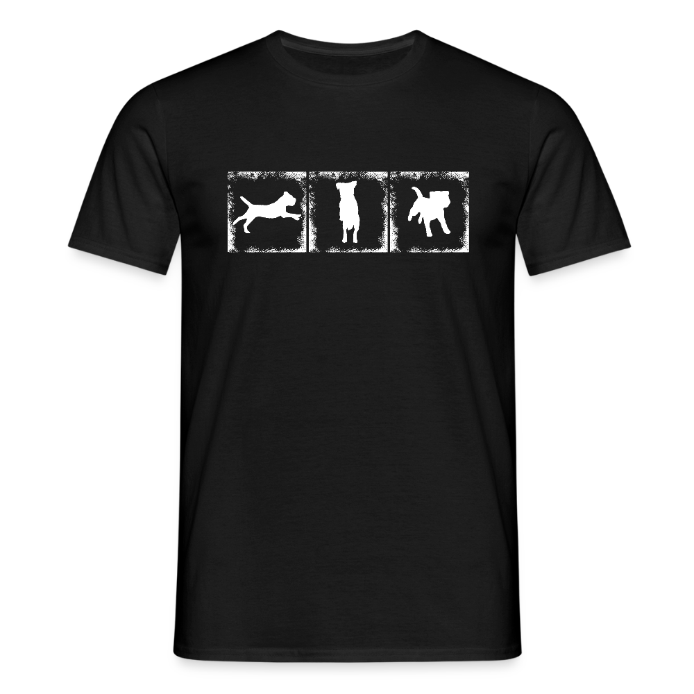 Border Terrier in action | Männer T-Shirt - Schwarz