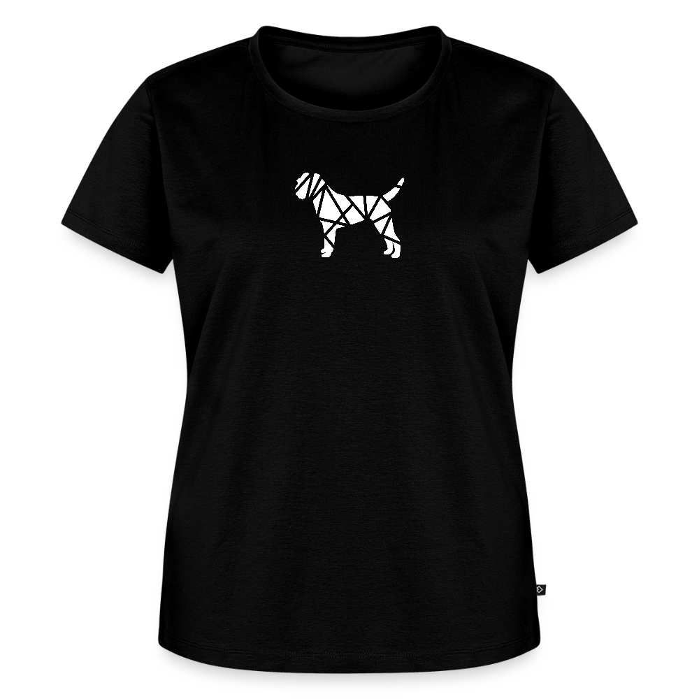 Women’s Premium T-Shirt - Border Terrier geometrisch - Schwarz