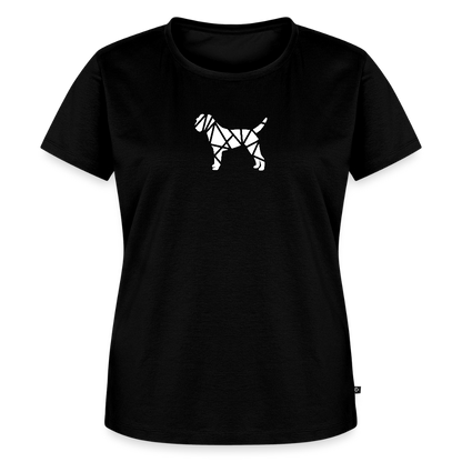 Women’s Premium T-Shirt - Border Terrier geometrisch - Schwarz