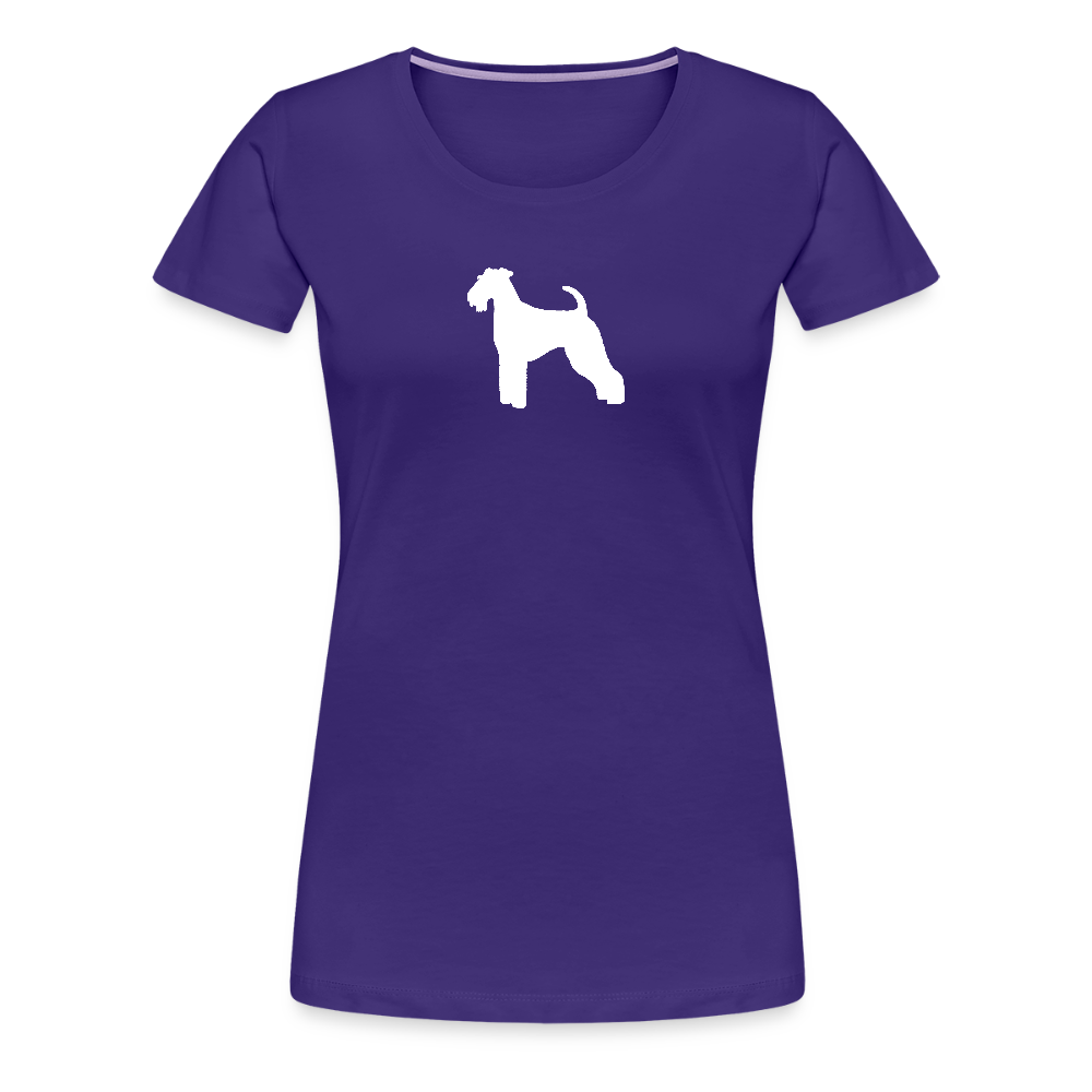 Women’s Premium T-Shirt - Airedale Terrier-Silhouette - Lila