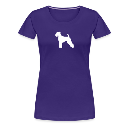 Women’s Premium T-Shirt - Airedale Terrier-Silhouette - Lila