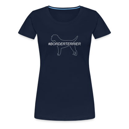 Women’s Premium T-Shirt - Border Terrier - Hashtag - Navy