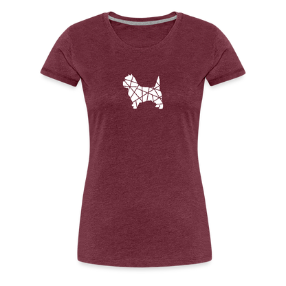 Women’s Premium T-Shirt - Cairn Terrier geometrisch - Bordeauxrot meliert