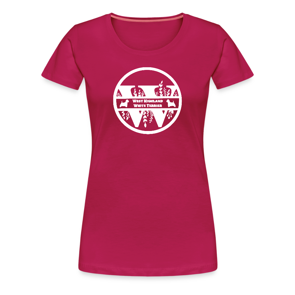 Women’s Premium T-Shirt - West Highland White Terrier - Monogramm - dunkles Pink