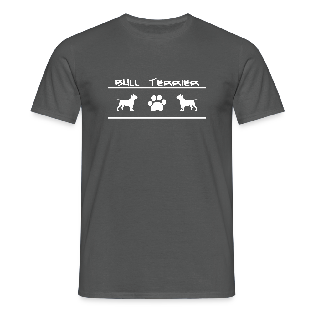 Bull Terrier-Schriftzug und Pfote | Männer T-Shirt - Anthrazit
