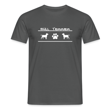 Bull Terrier-Schriftzug und Pfote | Männer T-Shirt - Anthrazit