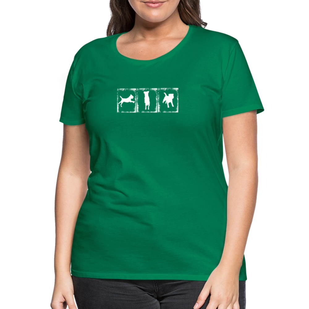 Women’s Premium T-Shirt - Border Terrier in action - Kelly Green