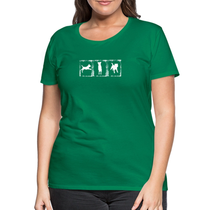 Women’s Premium T-Shirt - Border Terrier in action - Kelly Green