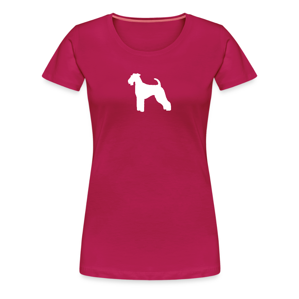 Women’s Premium T-Shirt - Airedale Terrier-Silhouette - dunkles Pink