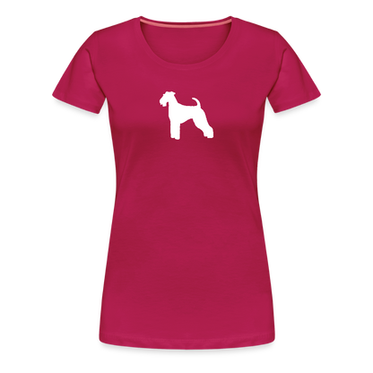 Women’s Premium T-Shirt - Airedale Terrier-Silhouette - dunkles Pink