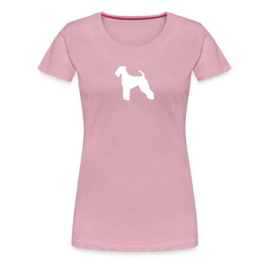Women’s Premium T-Shirt - Airedale Terrier-Silhouette - Hellrosa