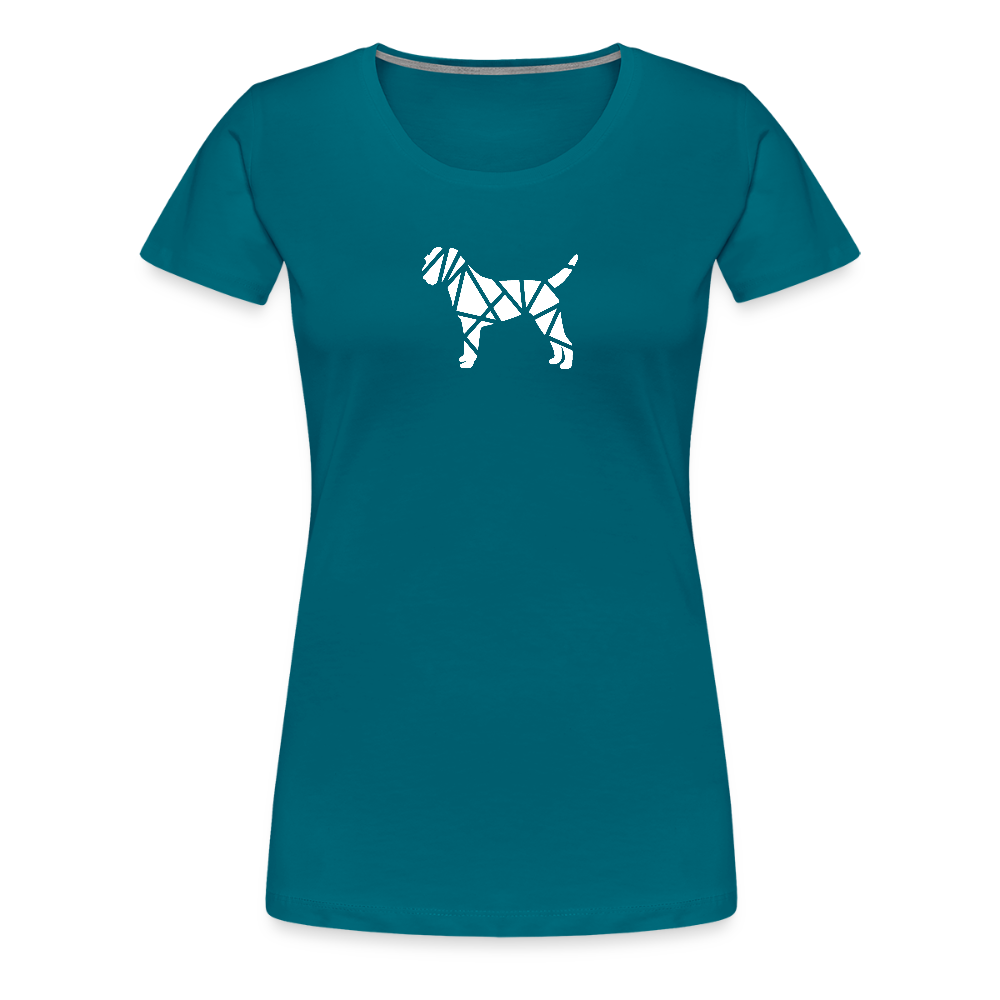 Women’s Premium T-Shirt - Border Terrier geometrisch - Divablau