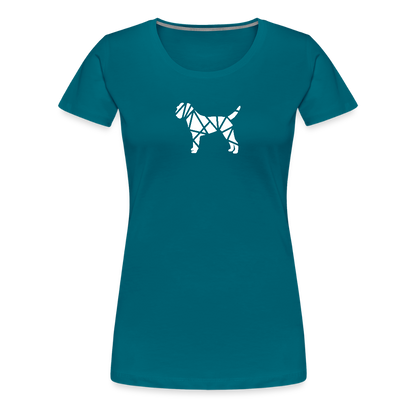 Women’s Premium T-Shirt - Border Terrier geometrisch - Divablau